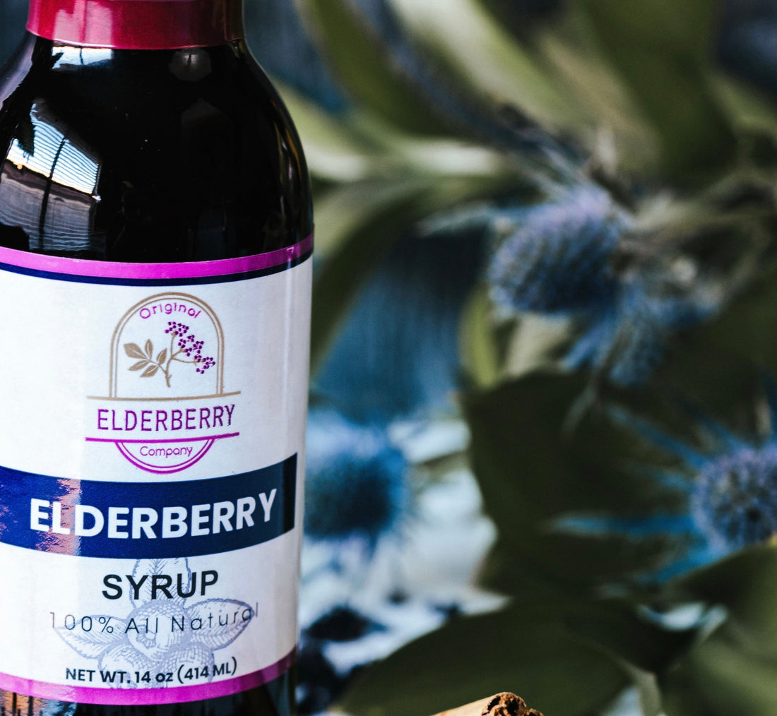elderberry syrup bottle how it helps cold and flu