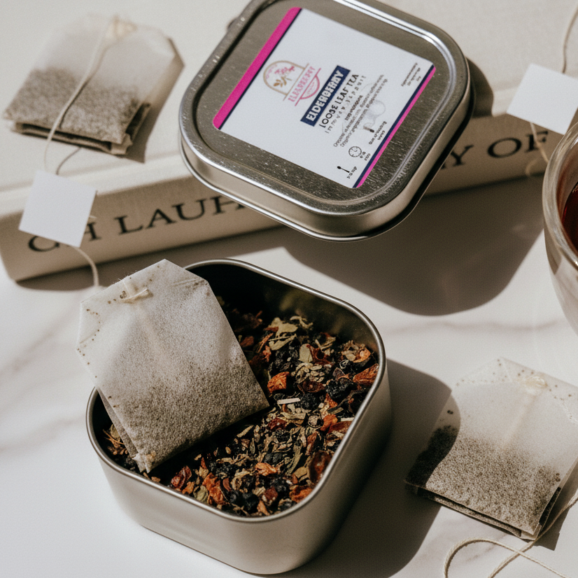 Elderberry Herbal Tea Bags – Organic Immune Support & Antioxidant-Rich Wellness