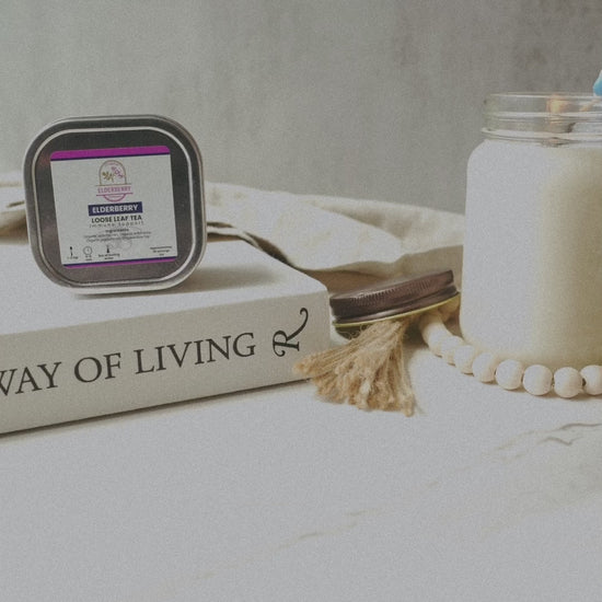 Elderberry herbal tea blend with echinacea, peppermint, and rose hip